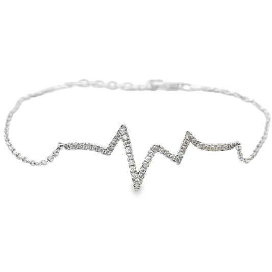 Pulsera de diamante de 0,10 ct en oro blanco de 14 kt
