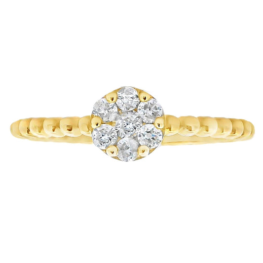 Anillo de oro amarillo de 10 qt con diamante natural de 0,25 ct