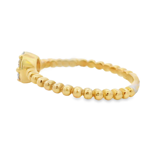 Anillo de oro amarillo de 10 qt con diamante natural de 0,25 ct
