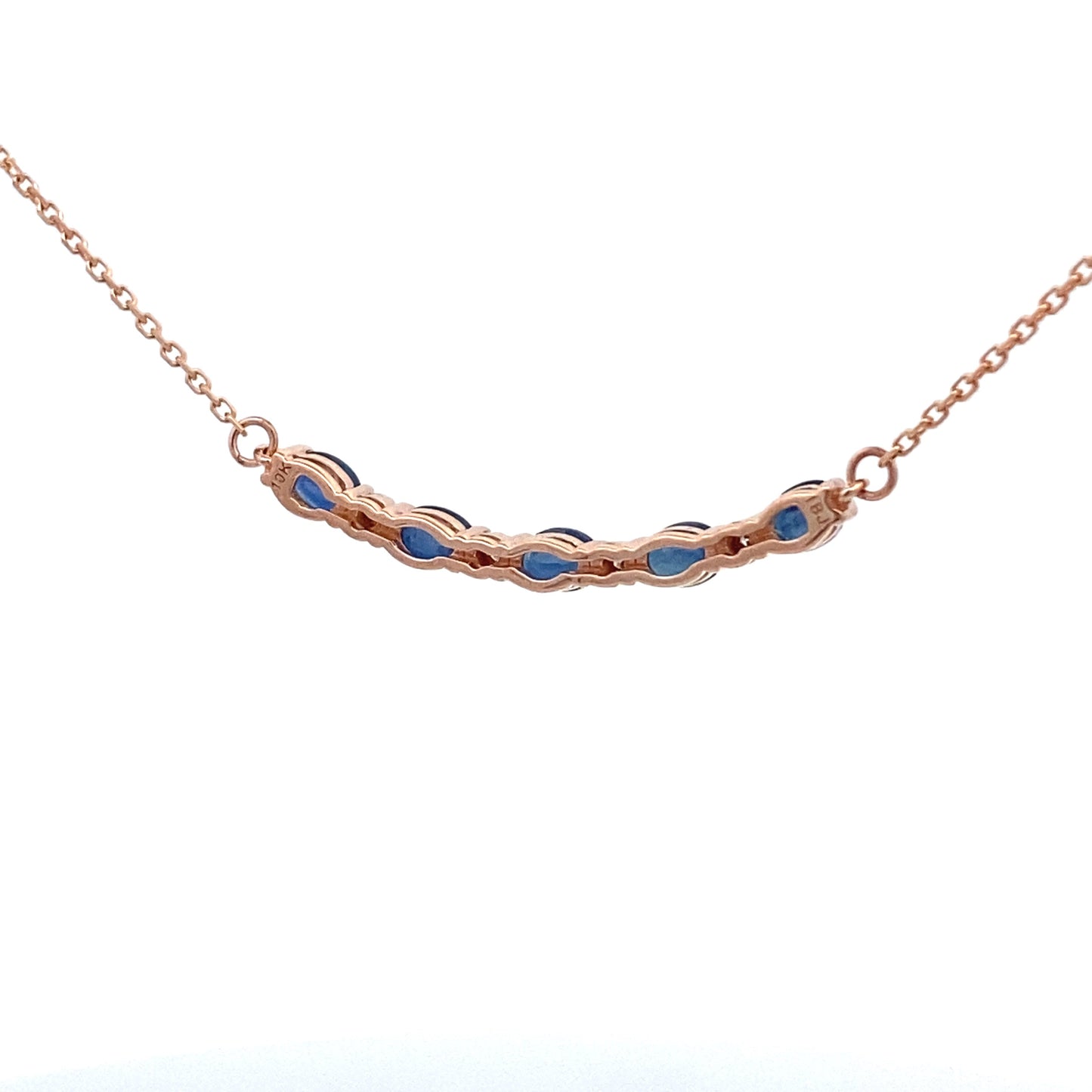 Colgantes de moda de zafiro y diamante de 0,73 ct. Oro rosa de 10 kt.