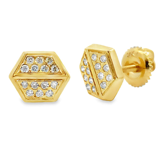 Pendientes de diamante de .26ct en oro amarillo de 14K