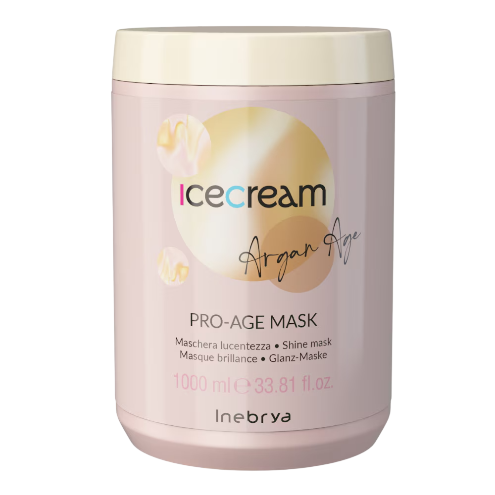 Inebrya, Ice Cream Pro-Age, Argan Oil, Hair Treatment Cream Mask, Shining, 1000 ml