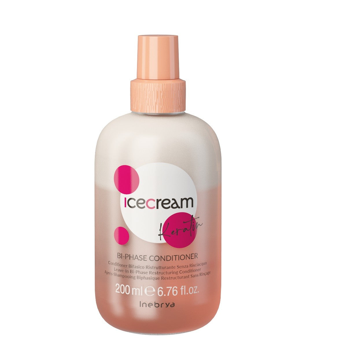 Inebrya, Ice Cream Keratin, Hair Leave-In Conditioner, Restructuring, 200 ml