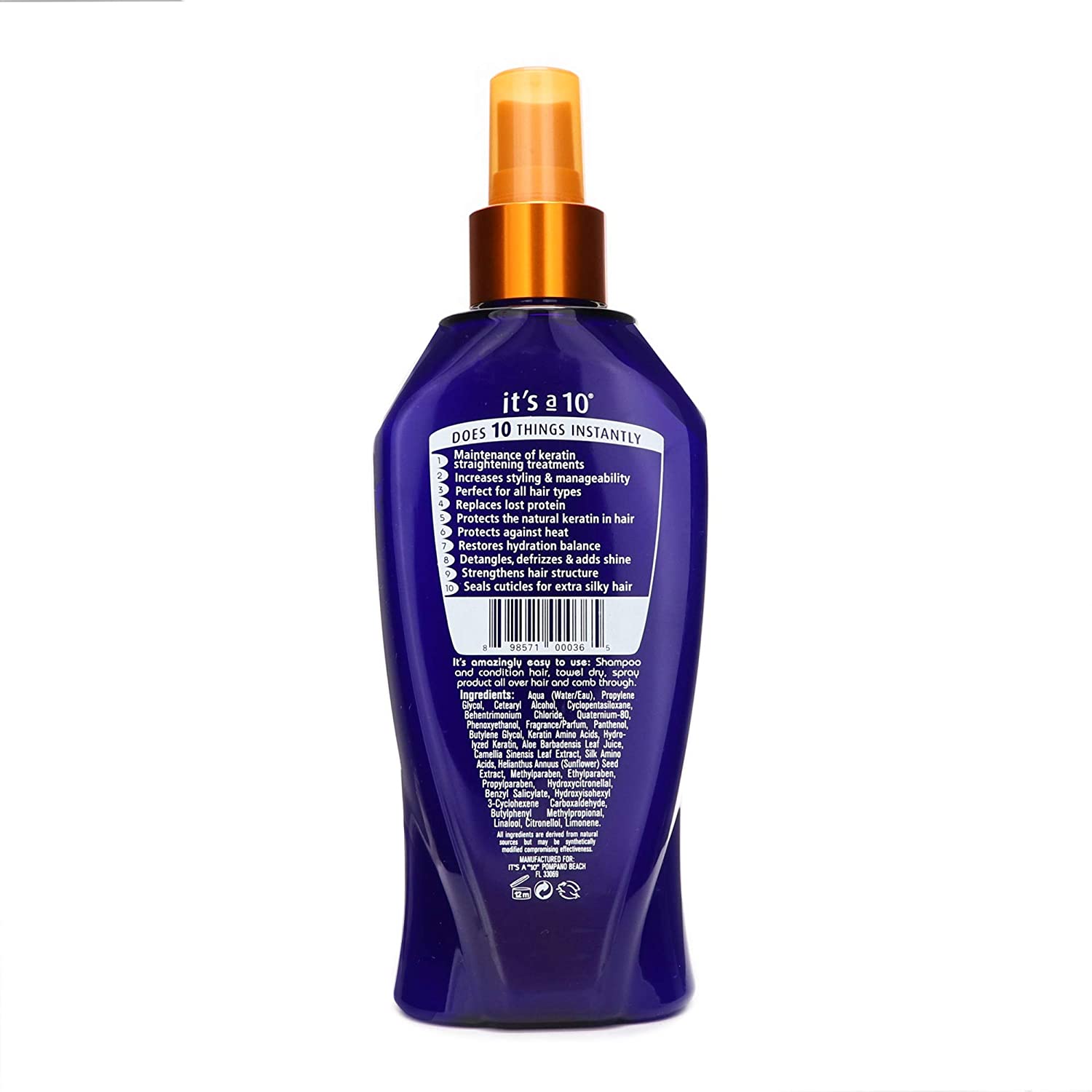 It's a 10, Miracle Deep Plus Keratin, Hair Leave-In Cream Treatment, For Hydration, 295.7 ml - view 2