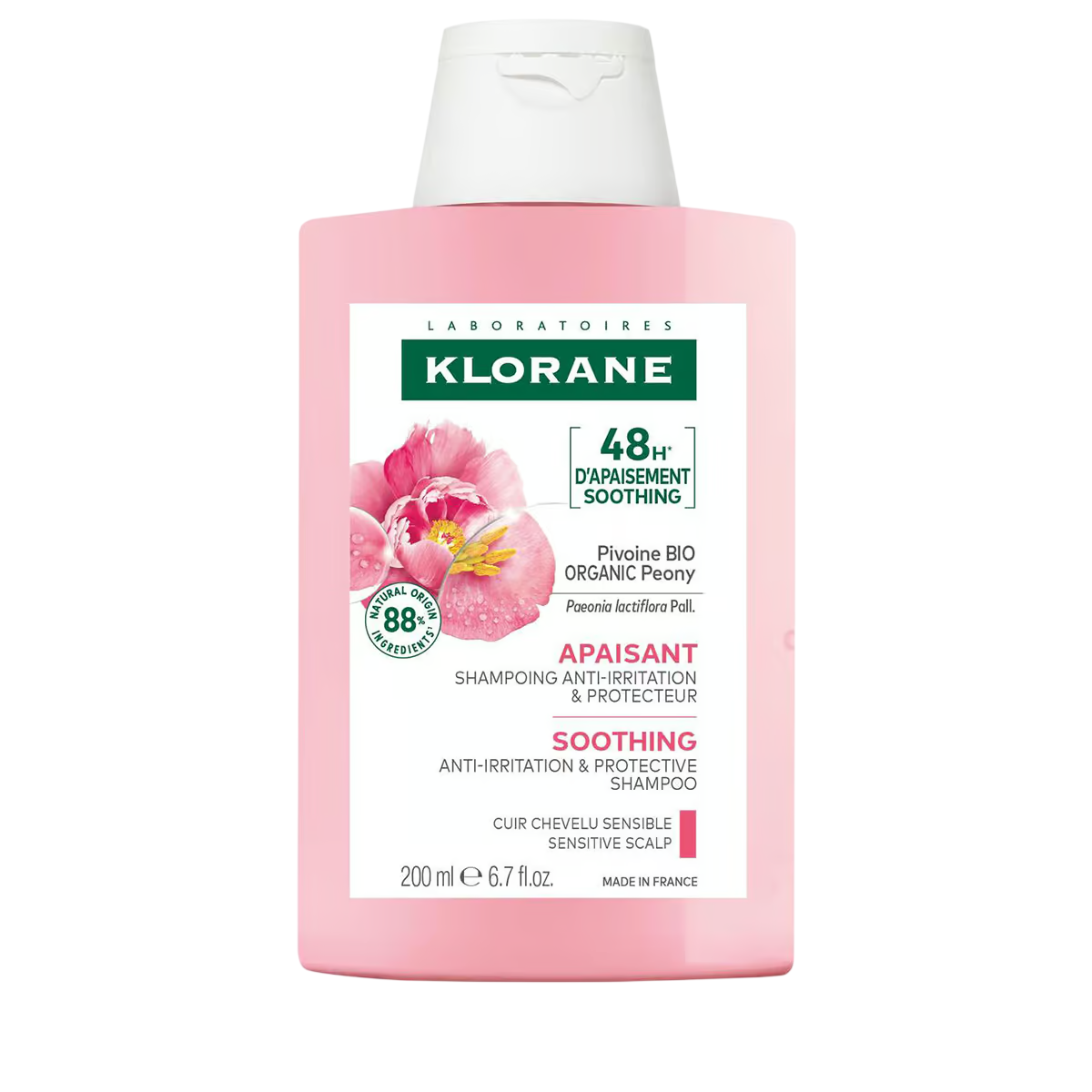 Klorane, Peony, Hair Shampoo, Soothing, 200 ml