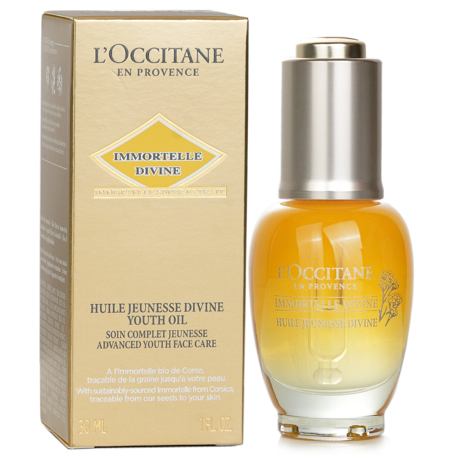 L'Occitane en Provence, Immortelle Divine, Anti-Aging, Oil, For Face/Neck & Decolette, 30 ml - view 2
