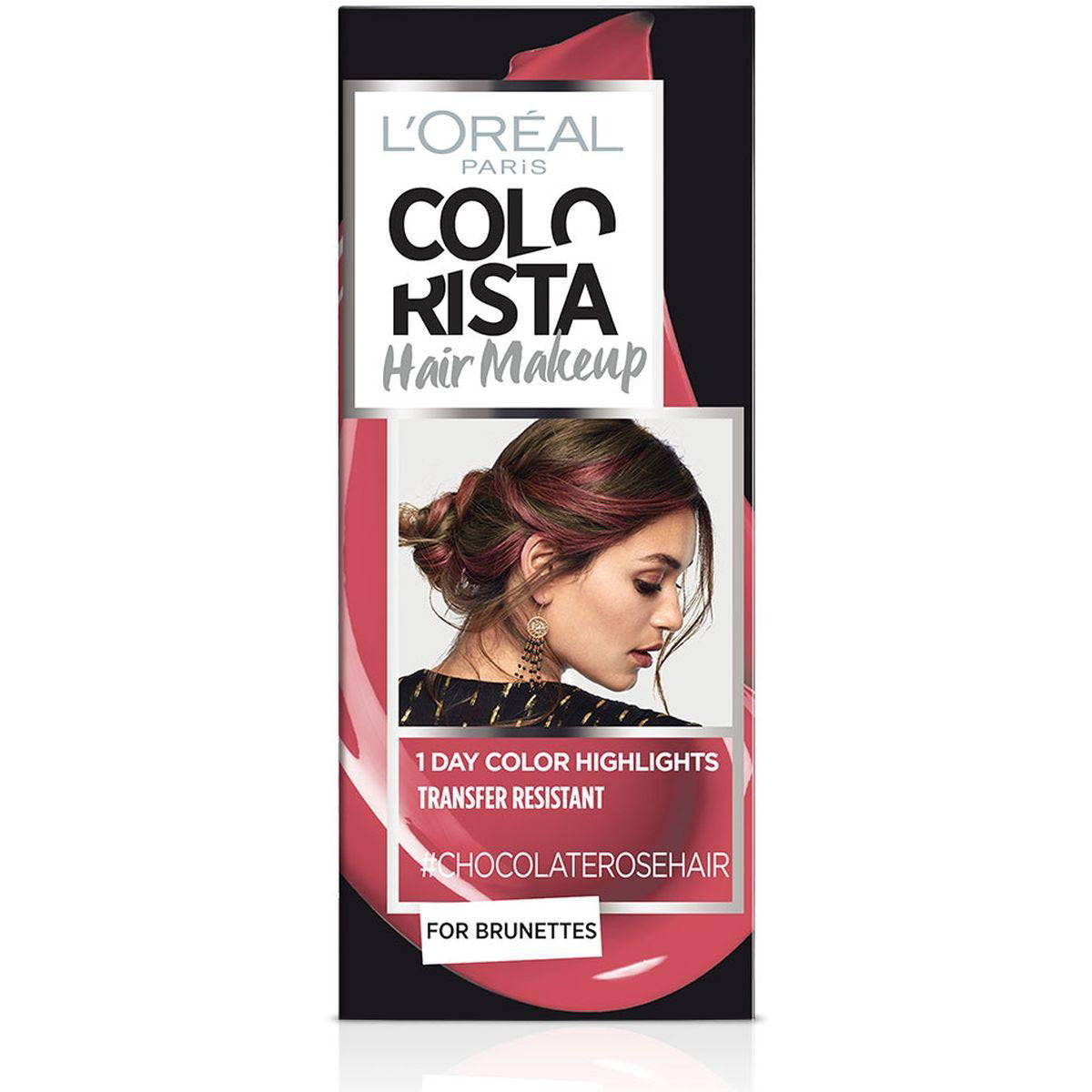 L'Oreal Paris, Colorista Hair Makeup, Semi-Permanent Hair Dye,  #CHOCOLATEROSEHAIR, 30 ml