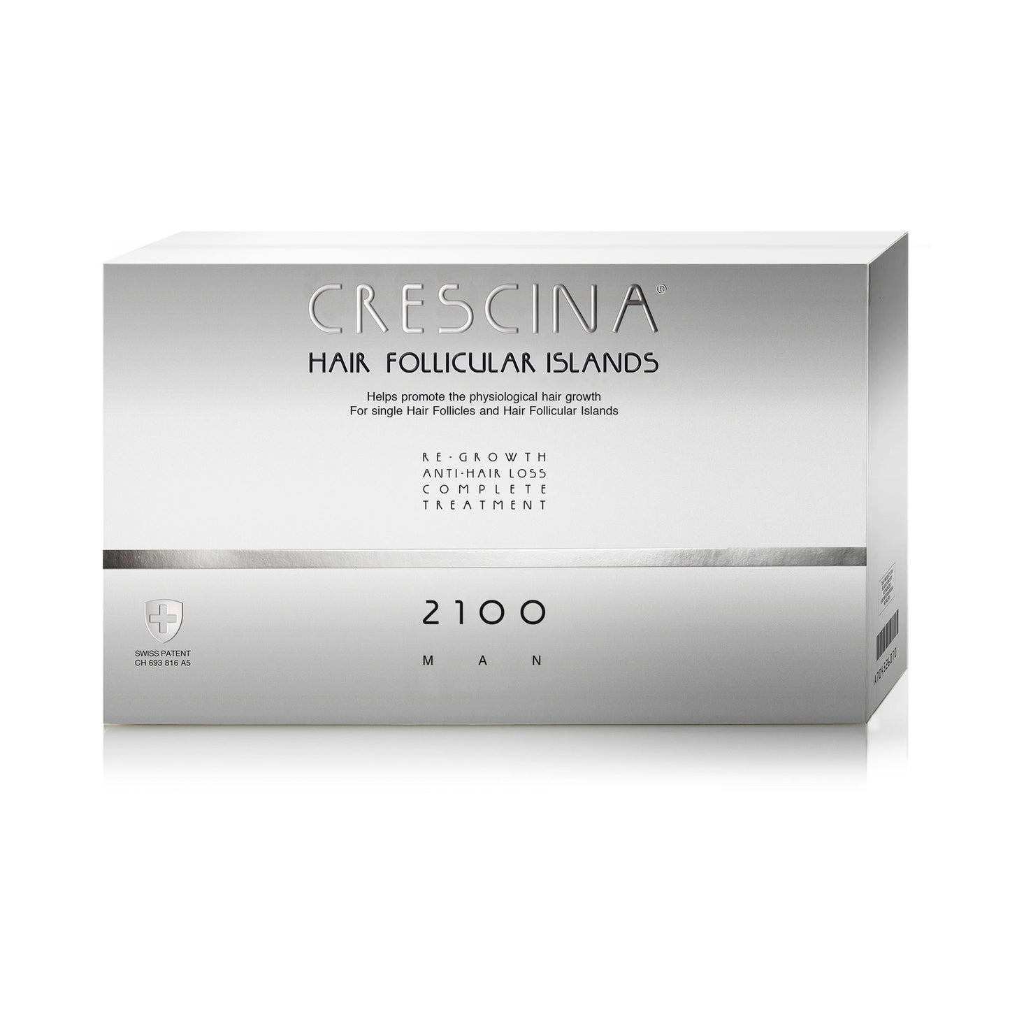 Labo Cosprophar Suisse, Crescina Follicular Islands 2100, For Growth Stimulation, Ampoules Treatment Serum, For Scalp, For Men, 20 pcs