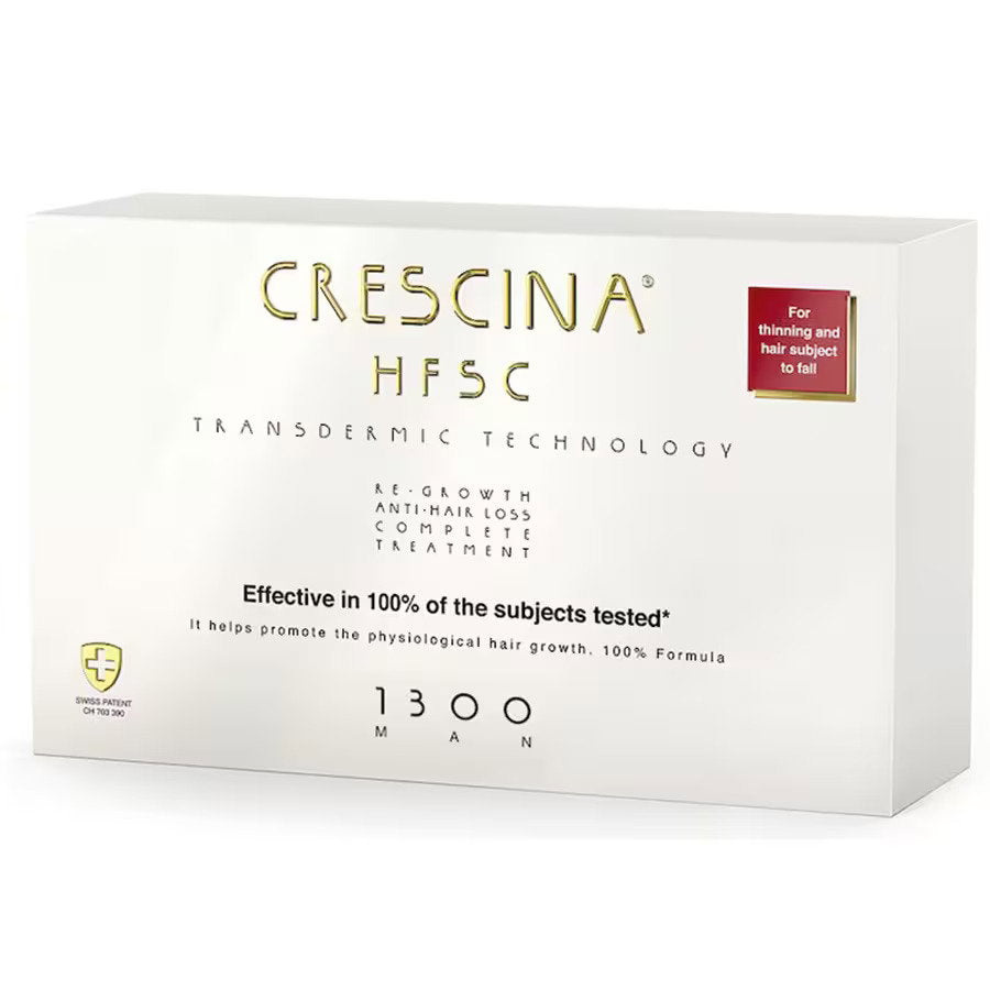 Labo Cosprophar Suisse, Crescina, Transdermic HFSC 1300, For Growth Stimulation, Ampoules Treatment Serum, For Scalp, For Men, 10 +10 pcs, 3.5 ml