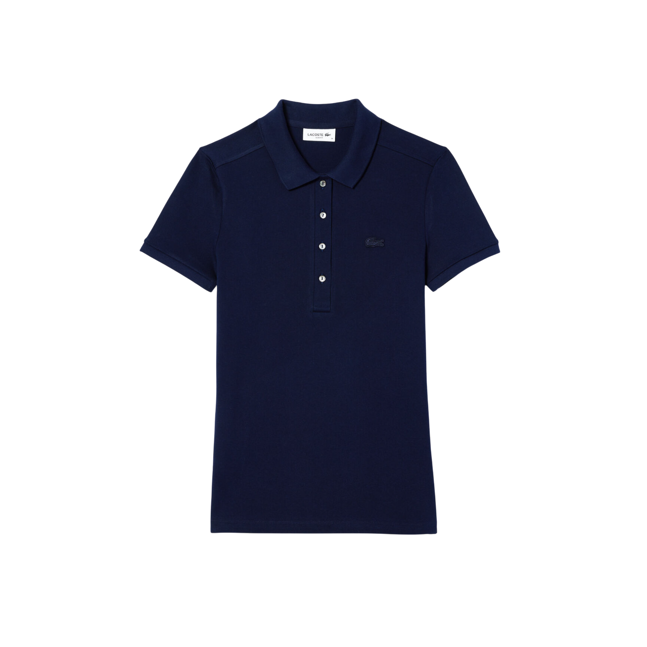 Lacoste, Slim Fit, Short Sleeve, Women Textile T-Shirt, Bleu Marine, PF5464-00 166, Size 40