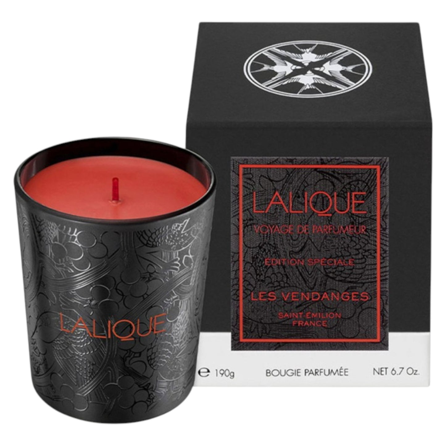 Lalique, Les Vendanges Saint-Emilion France, Woody Fruity, Scented Candle, 190 g