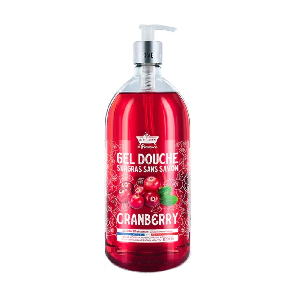 Les Petites Bains de Provence, Cranberry, Shower Gel, For Sensitive Skin, 1000 ml