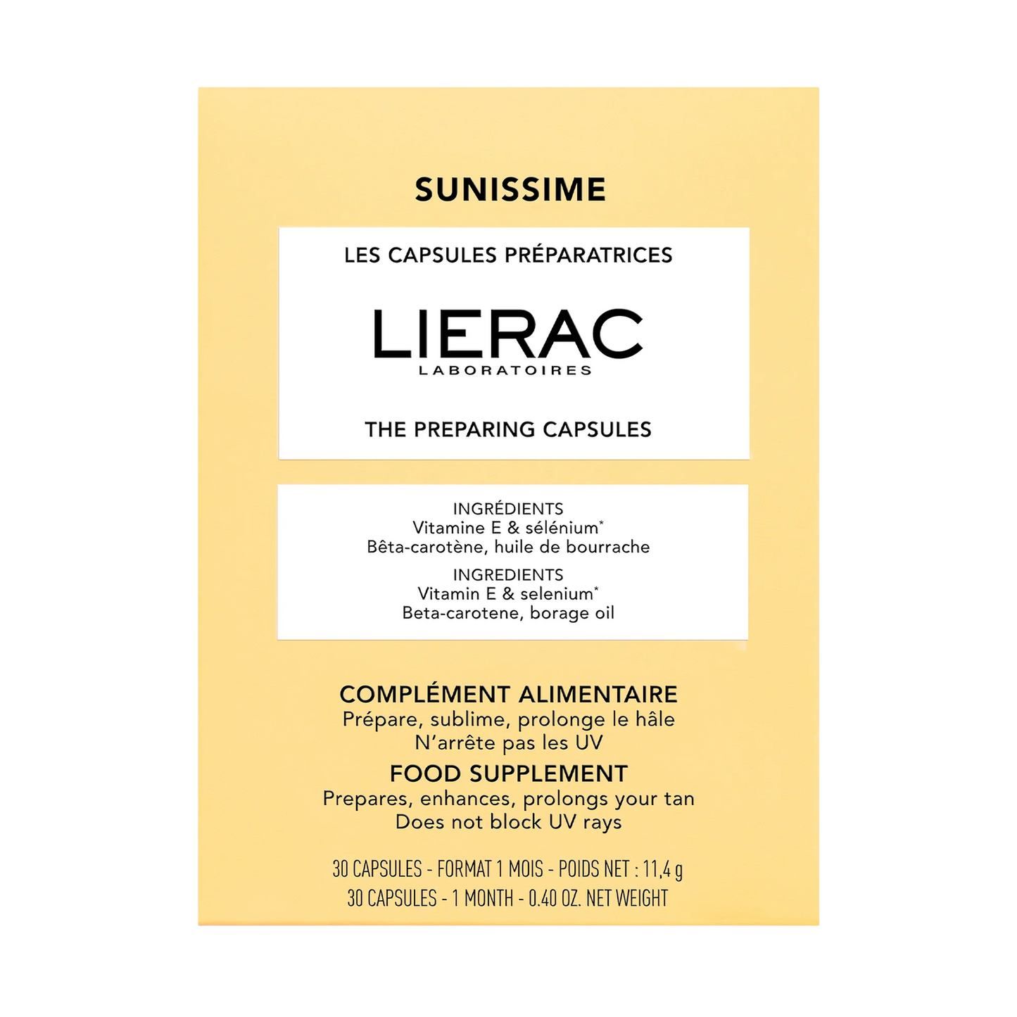 Lierac, Sunissime, Enhance & Prolong Tan, Capsules, 30 capsules, 11.4 g
