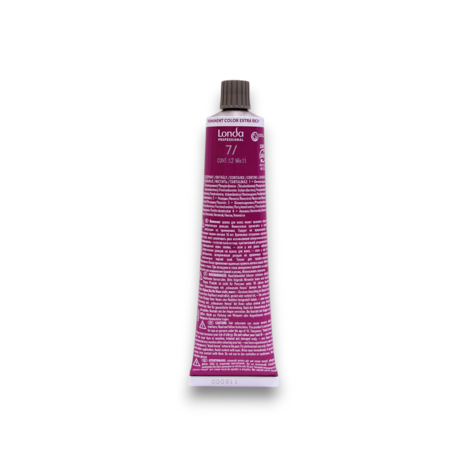 Londa Professional, Londacolor, Permanent Hair Dye, 7/ Medium Blonde, 60 ml - view 2