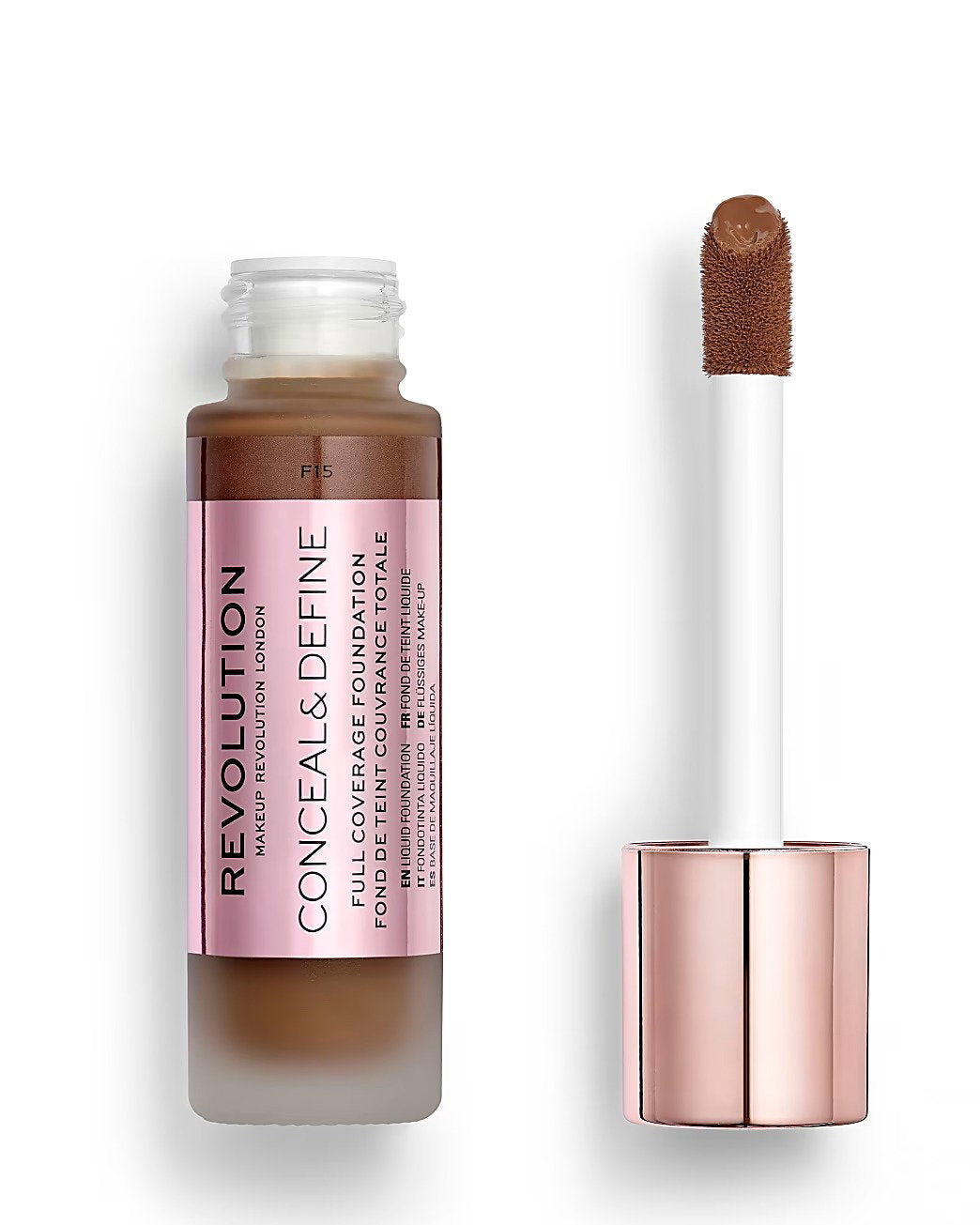 Makeup Revolution, Conceal & Define, Oil Free, Cream Foundation, F 15, 23 ml - view 2