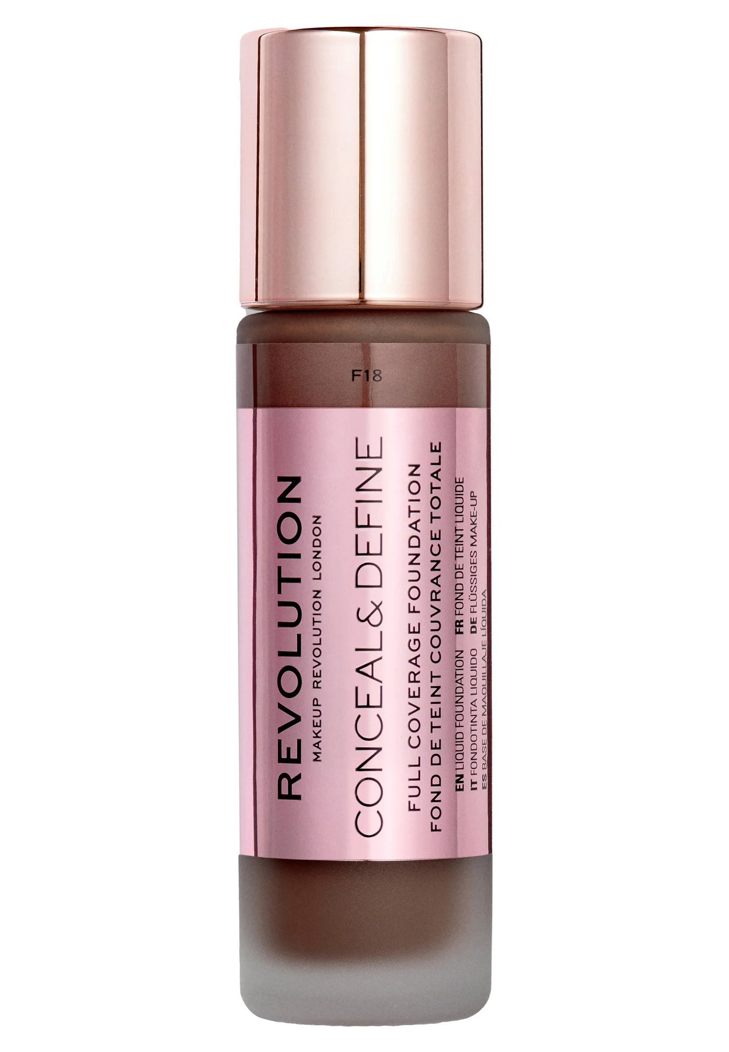 Makeup Revolution, Conceal & Define, Oil Free, Cream Foundation, F 18, 23 ml - view 3