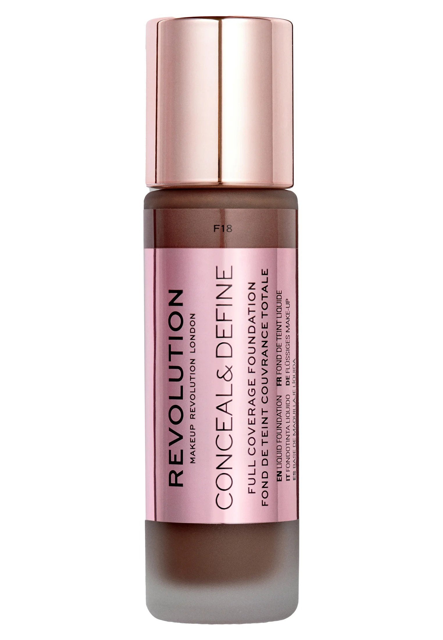 Makeup Revolution, Conceal & Define, Oil Free, Cream Foundation, F 18, 23 ml - view 3