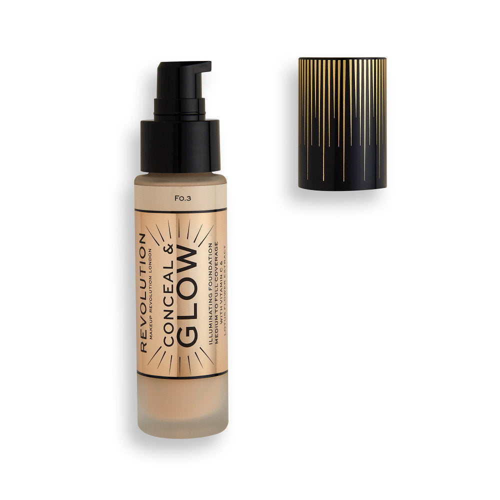 Makeup Revolution, Conceal & Glow, Illuminating, Cream Foundation, F3, 23 ml