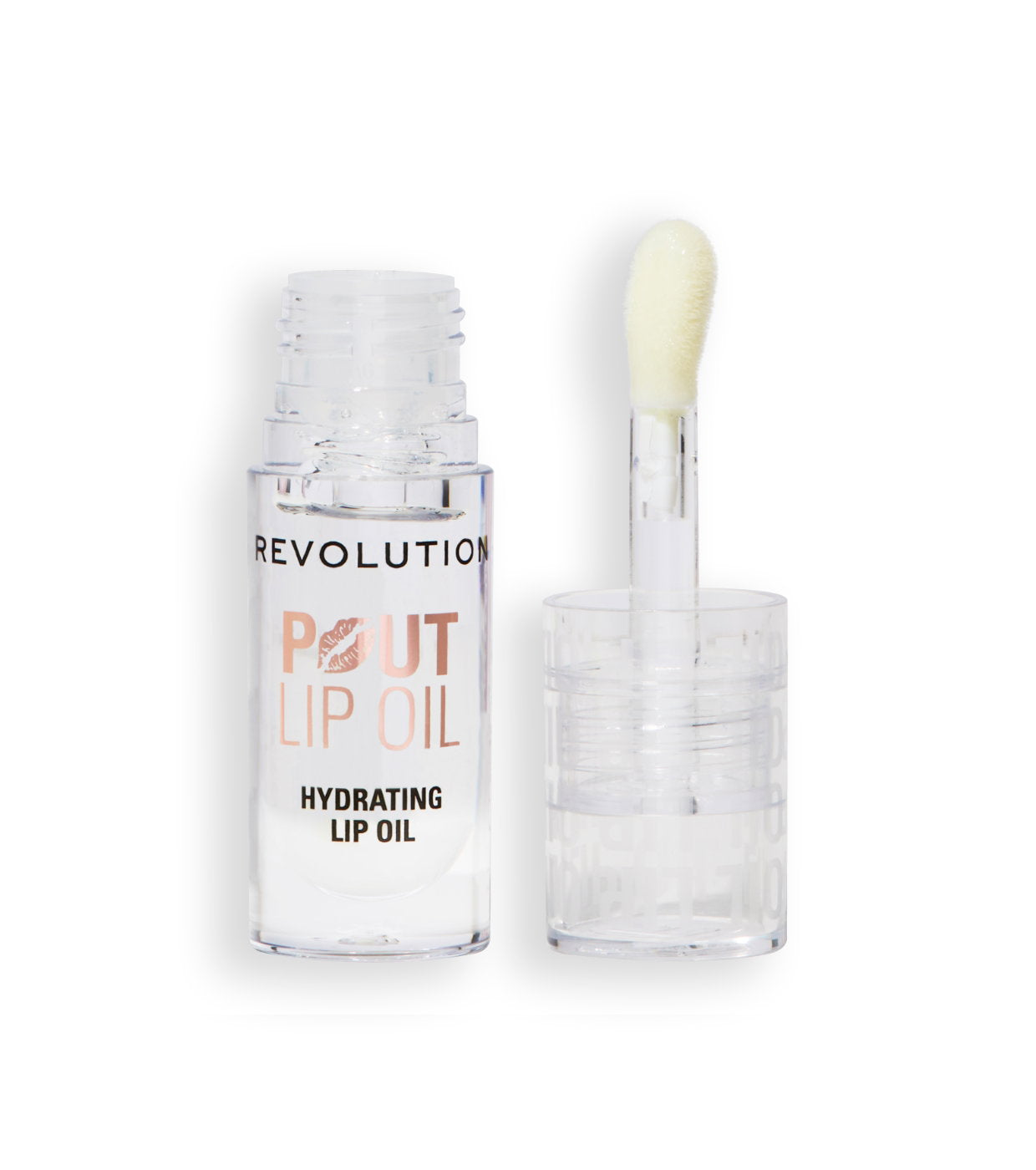 Makeup Revolution, Pout, Vegan, Glossy, Lip Oil, Lychee Clear, 4 ml