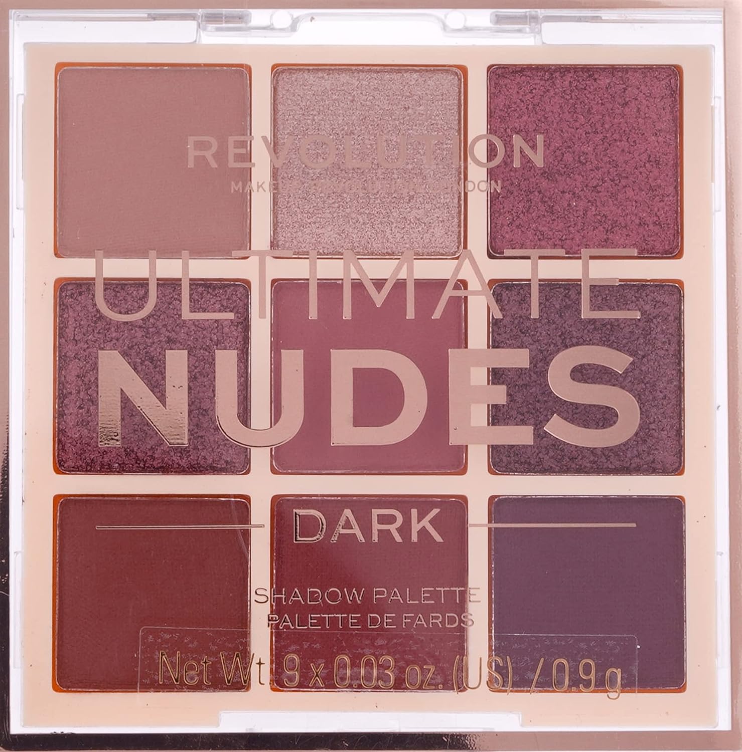 Makeup Revolution, Ultimate Nudes, Eyeshadow Palette, Dark, 9 Shades, 8.1 g - view 2