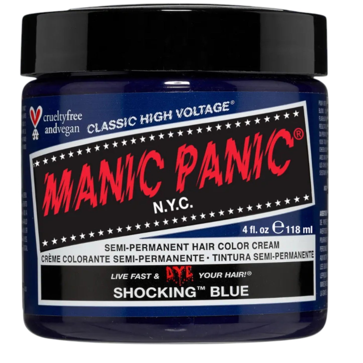 Manic Panic, Classic High Voltage Shocking Blue, Semi-Permanent Hair Dye, 118 ml