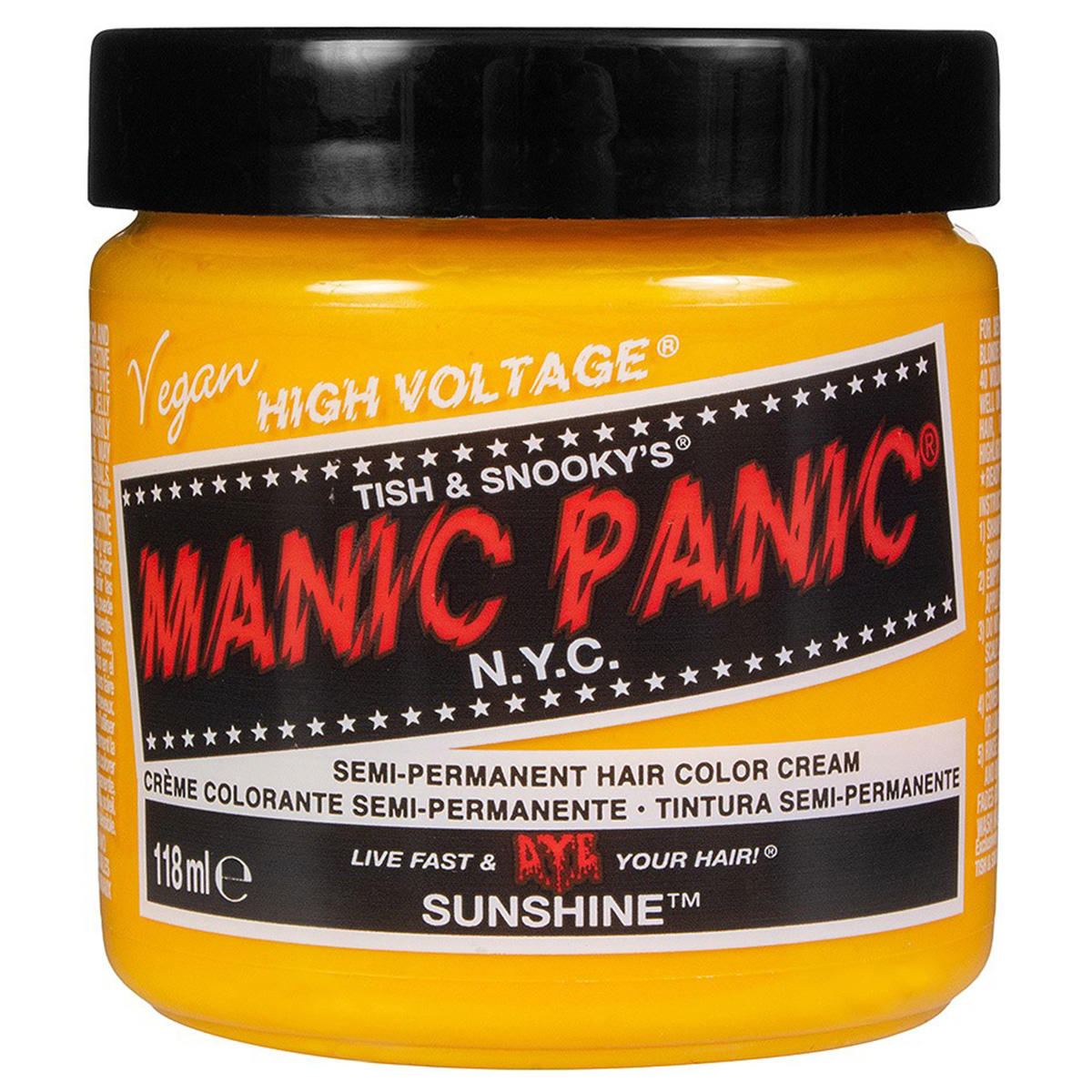 Manic Panic, Classic High Voltage Sunshine, Semi-Permanent Hair Dye,  Yellow, 118 ml
