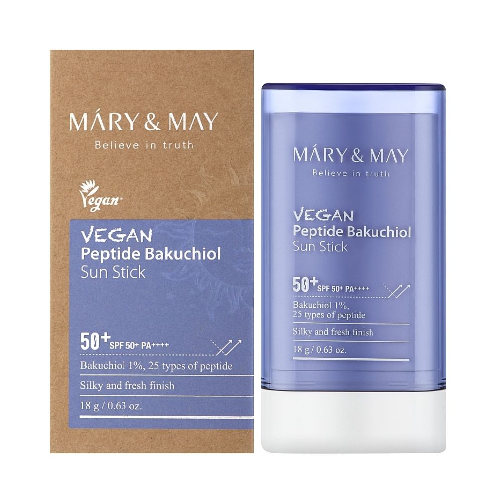 Mary and May, Peptide Bakuchiol, Vegan, Sunscreen Stick, SPF 50+, 18 g