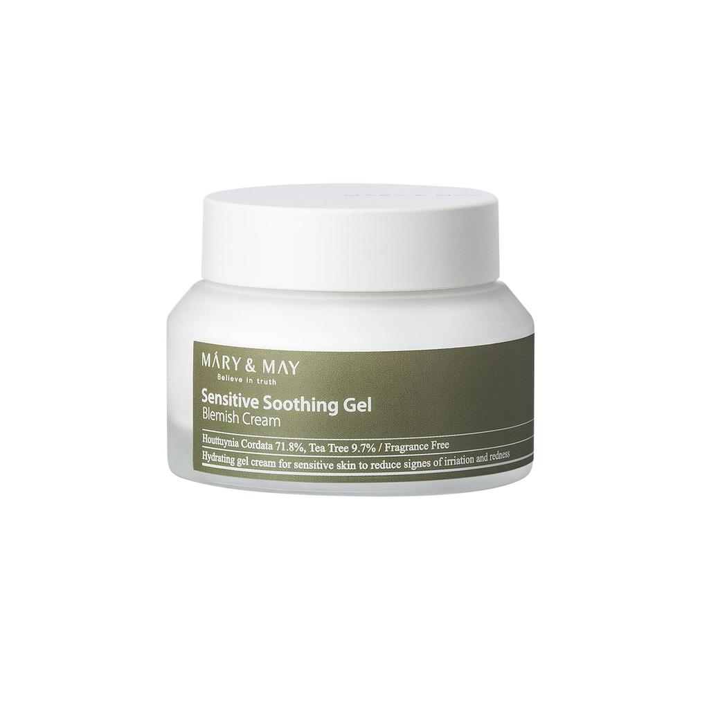 Mary and May, Sensitive Soothing, Clears blemishes, Daily, Gel Cream, For Face, 70 g