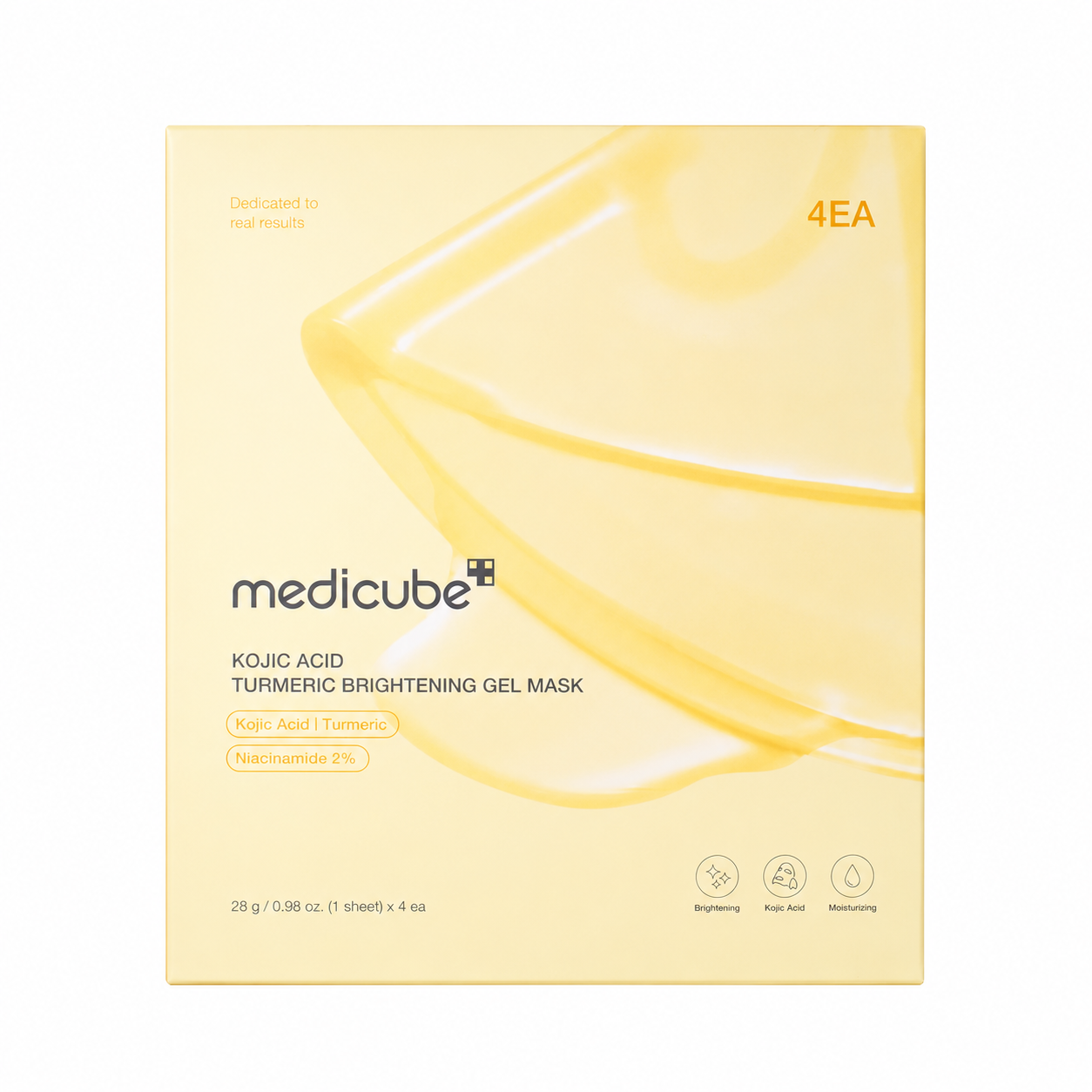 Medicube, Kojic Acid Turmeric, Brightening & Nourishing, Gel Mask, For Face, 4 pcs, 28 g
