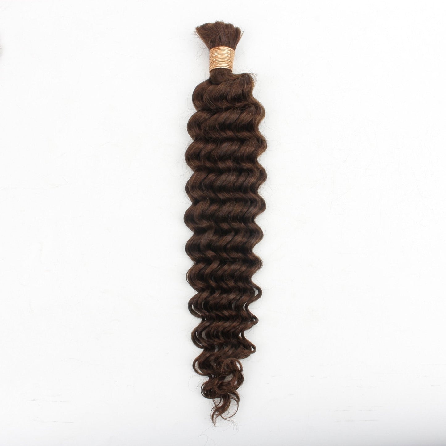 Medium Brown Deep Wave Color 4 Bulk 100% Human Braiding Hair Luxegan