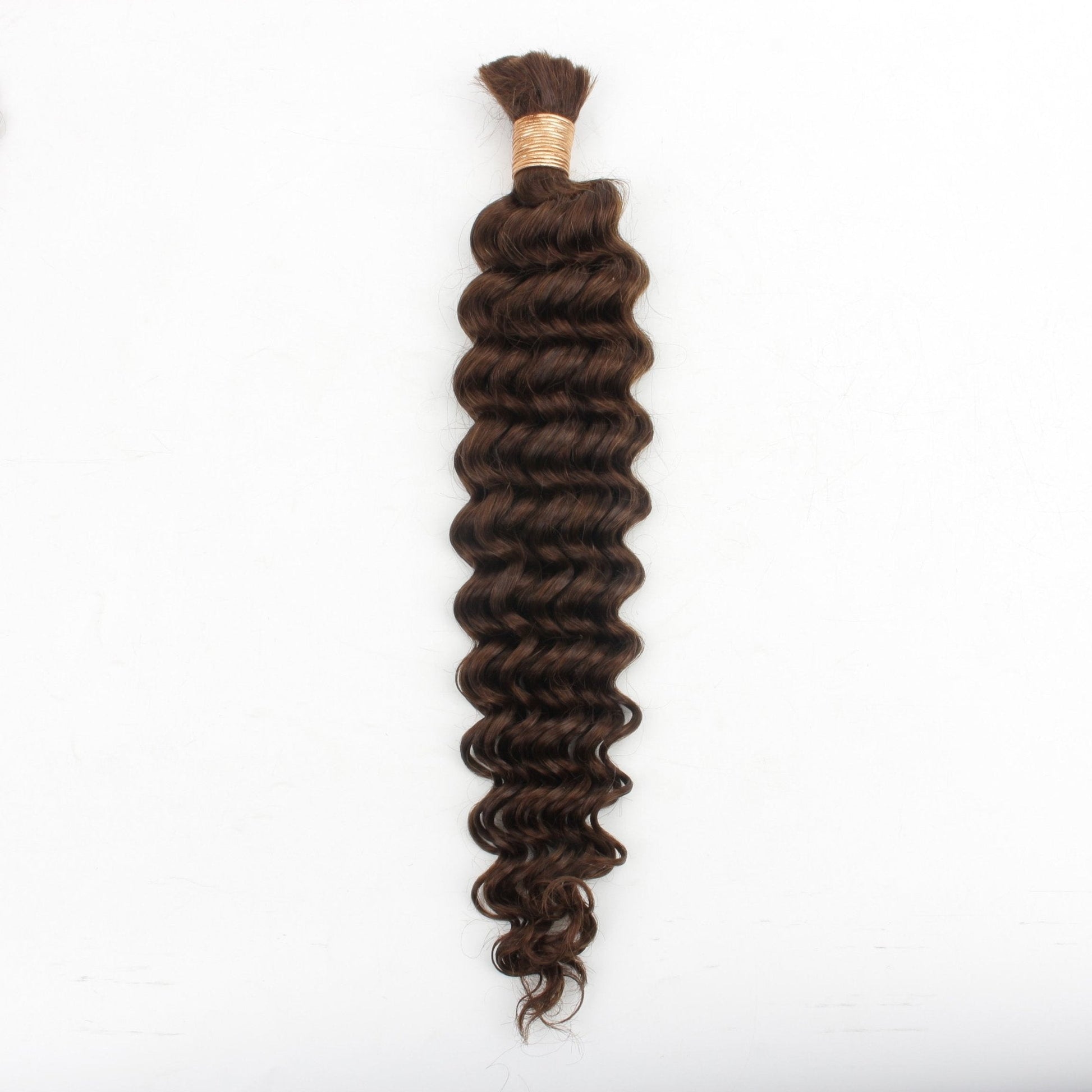 Medium Brown Deep Wave Color 4 Bulk 100% Human Braiding Hair Luxegan