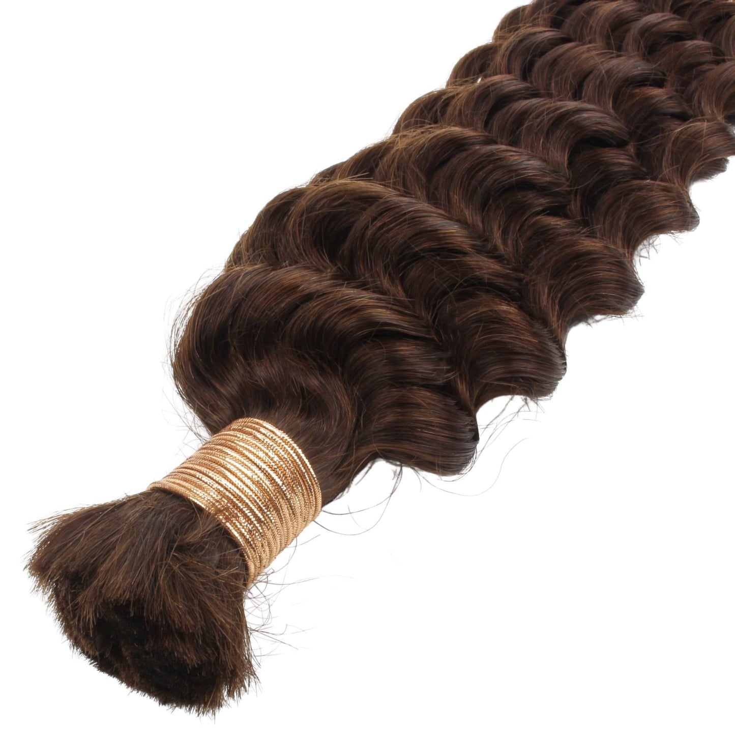 Medium Brown Deep Wave Color 4 Bulk 100% Human Braiding Hair Luxegan