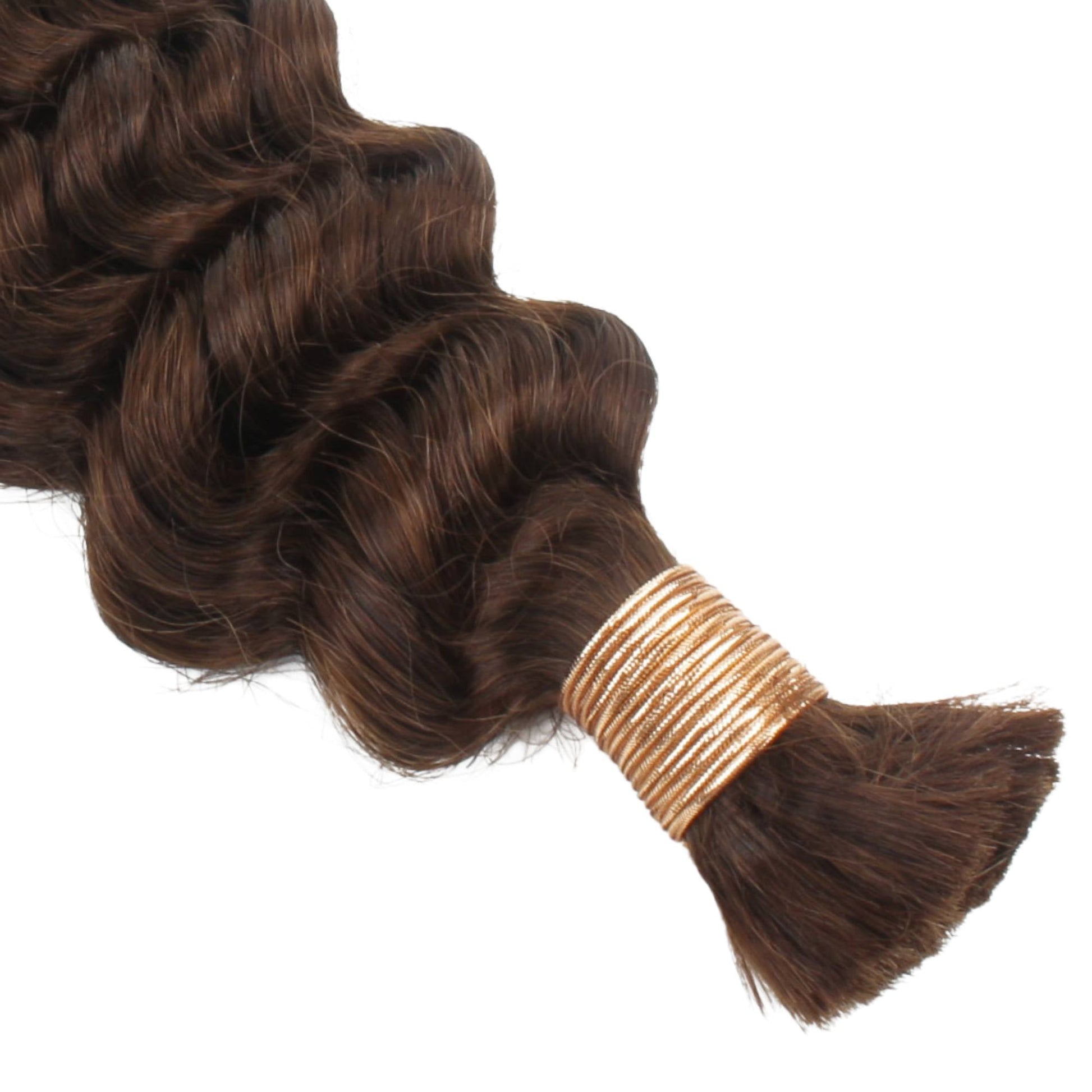 Medium Brown Deep Wave Color 4 Bulk 100% Human Braiding Hair Luxegan