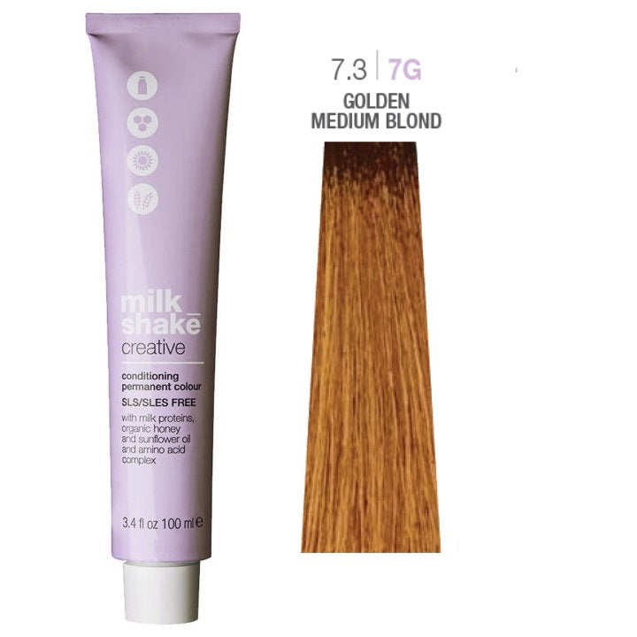 Milk Shake, Creative, SLS/SLES-Free, Permanent Hair Dye, 7.37G Golden Medium Blond, 100 ml - view 3