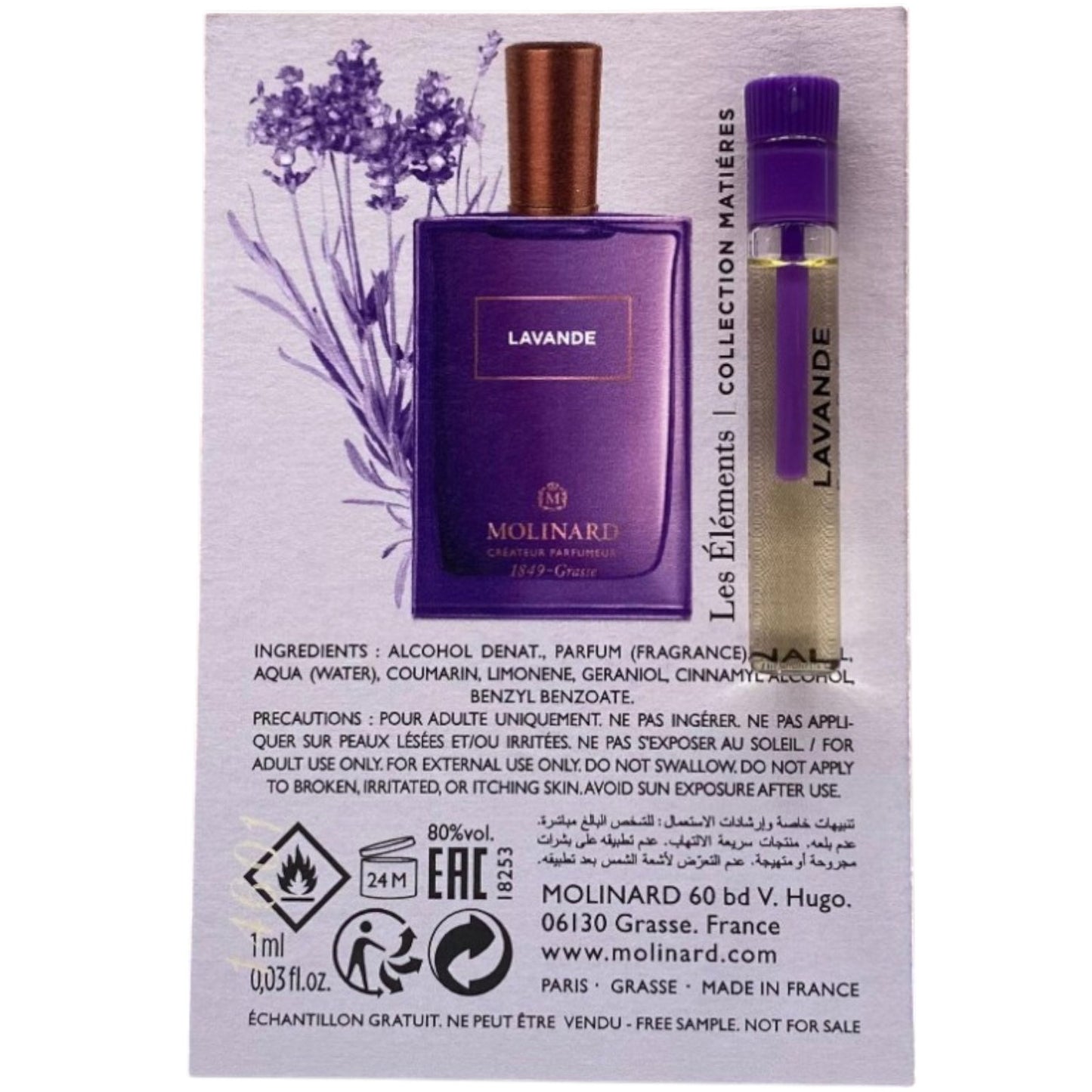 Molinard, Les Elements - Lavande, Eau De Parfum, For Women, 1 ml *Vial - view 2