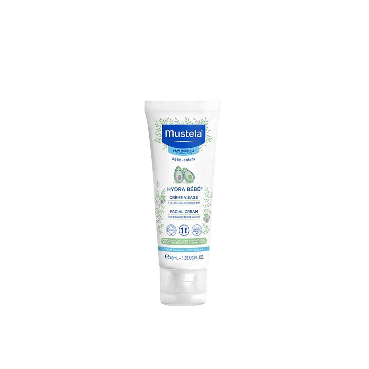 Mustela, Hydra Bebe, Avocado, Hydrating, Cream, For Face, 40 ml