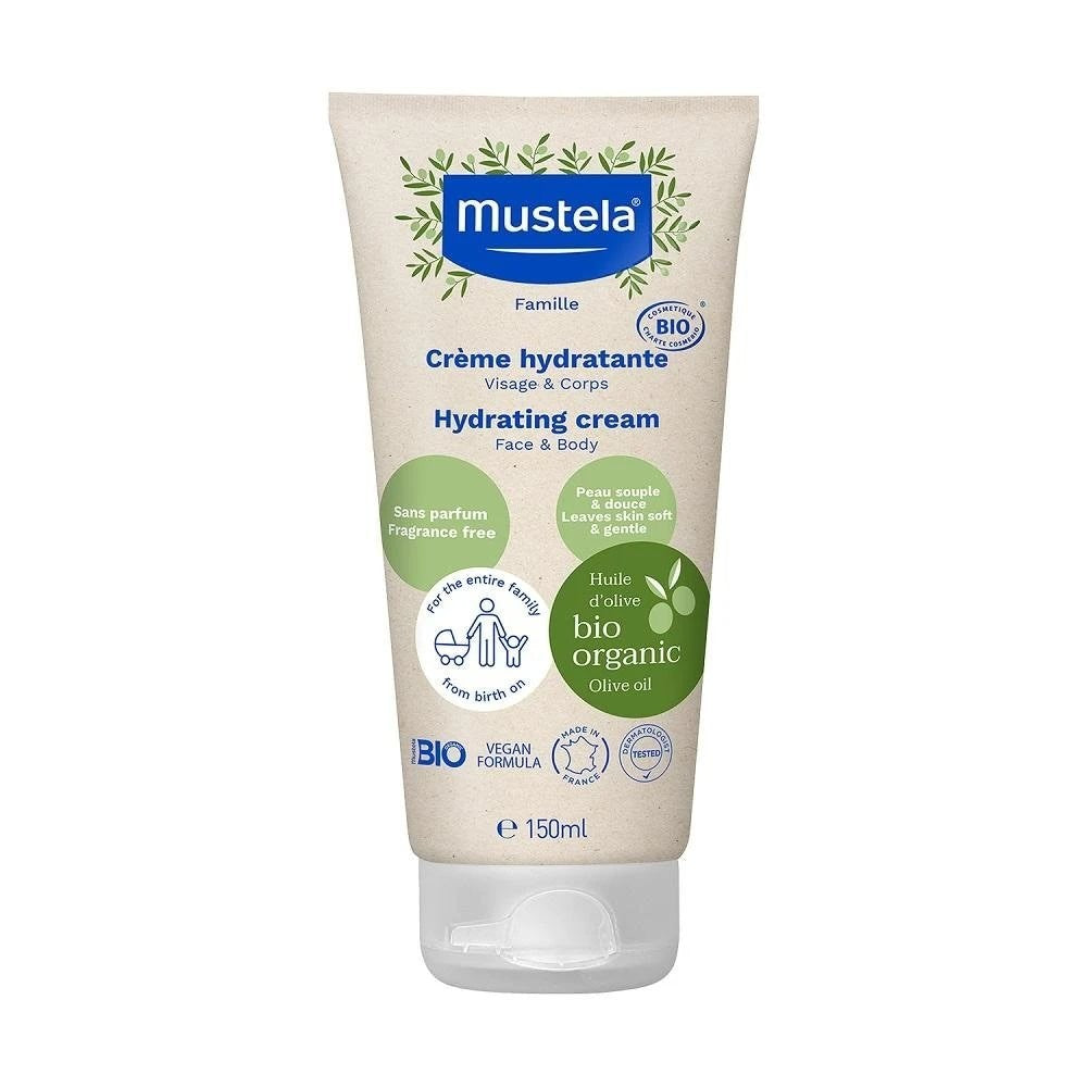 Mustela, Organic, Olive Oil, Hydrating, Cream, For Face & Body, 150 ml