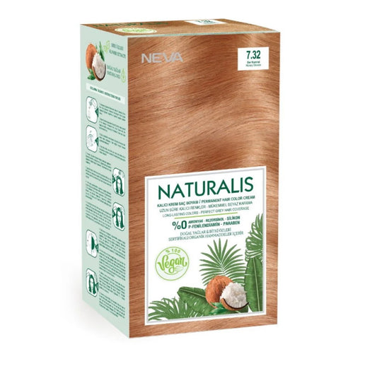 Neva, Naturalis, Permanent Hair Dye, 7.32 Honey Blonde, 150 ml