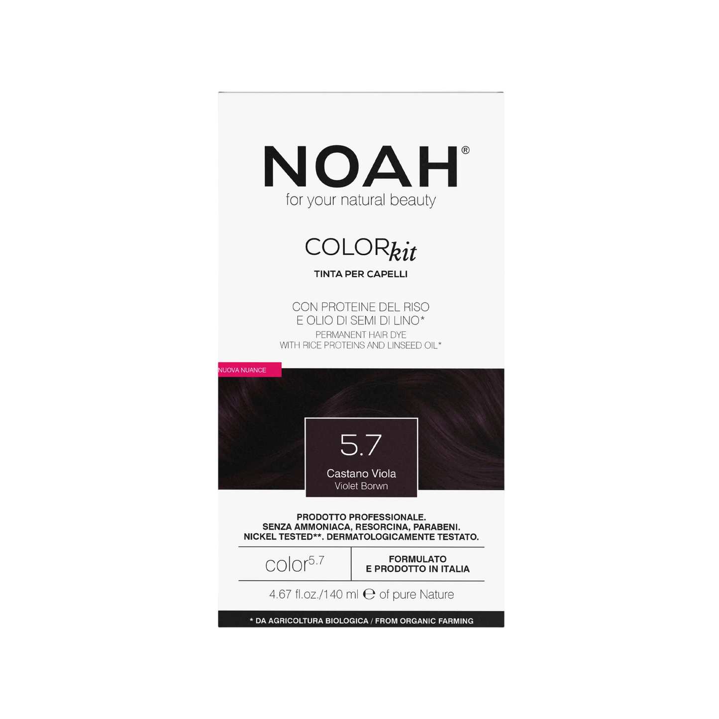 Noah, Permanent Hair Colour, Permanent Hair Dye, 5.7 Violet Brown, 140 ml