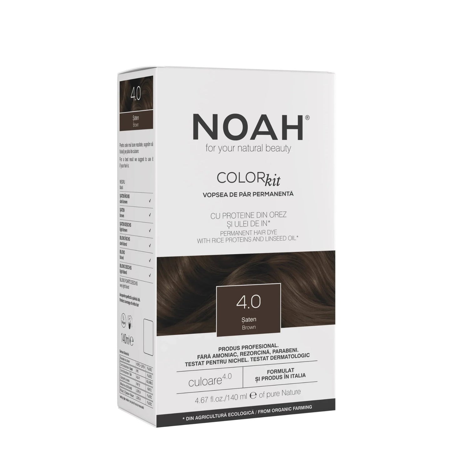 Noah, Permanent Hair Colour, Permanent Hair Dye, 4.0 Brown, 140 ml