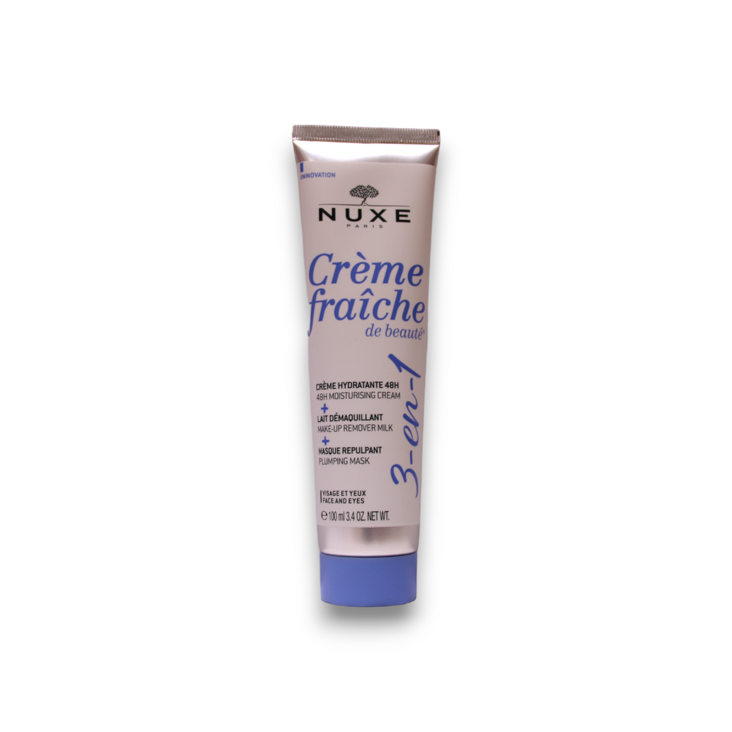 Nuxe, Creme Fraiche de Beaute, Moisturizing, Cream, Make-Up Remover Milk & Plumping Mask 3-In-1, 100 ml