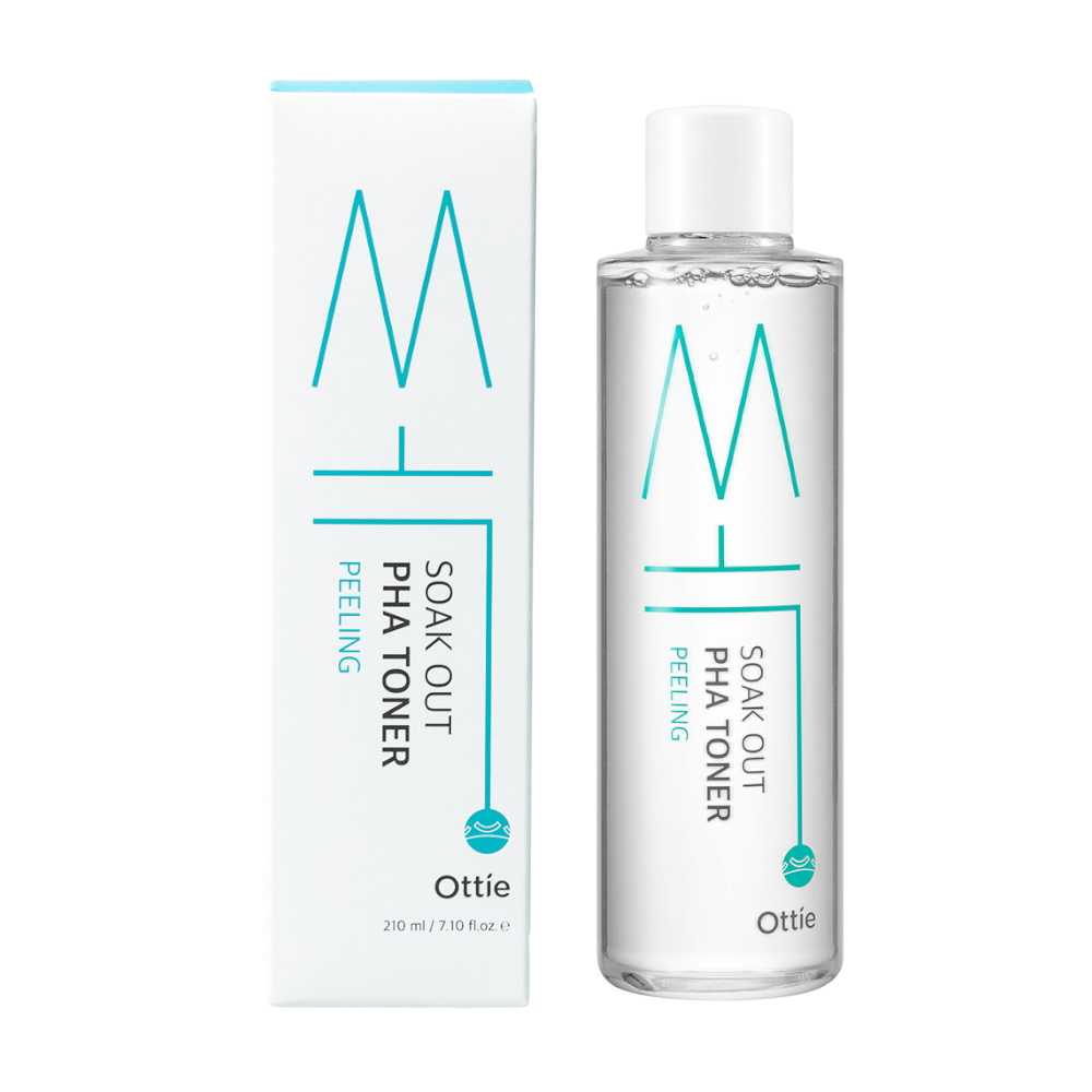 Ottie, Soak Out, Hydrating & Exfoliating, Tonic Lotion, For Face, 210 ml