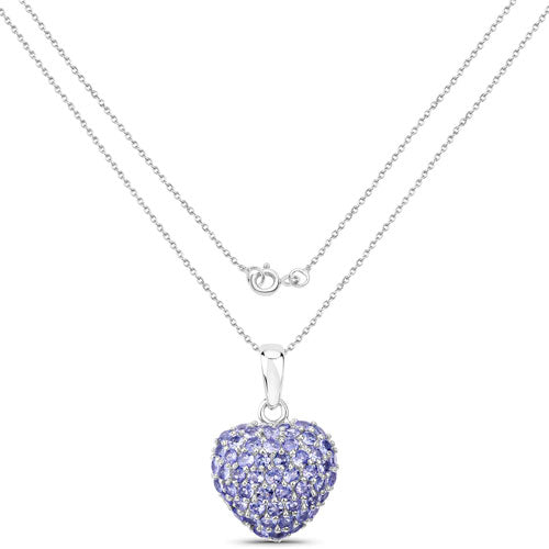 Colgante de plata esterlina .925 con tanzanita auténtica de 7,00 quilates