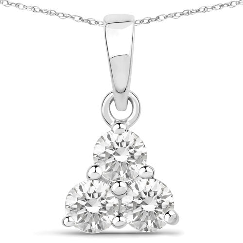 Colgante de oro blanco de 14K con diamante de laboratorio de 0,51 quilates