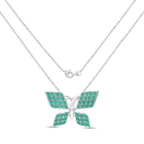 3.12 quilates Genuino Esmeralda Colgante de Plata de ley .925
