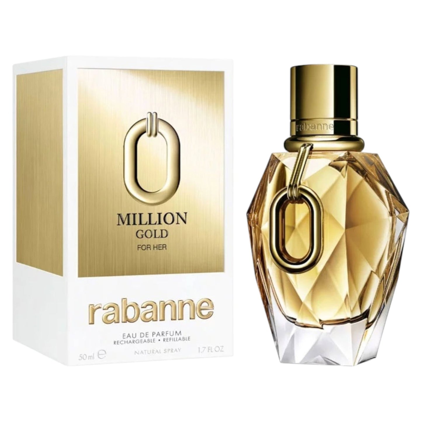 Paco Rabanne, Million Gold, Eau De Parfum, For Women, Refillable, 50 ml