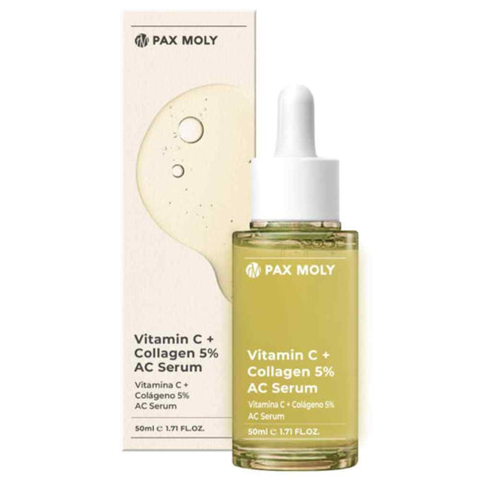 PaxMoly, Ac Serum, Vitamin C + Collagen 5%, Hydrating & Brightening, Day & Night, Serum, For Face, 50 ml