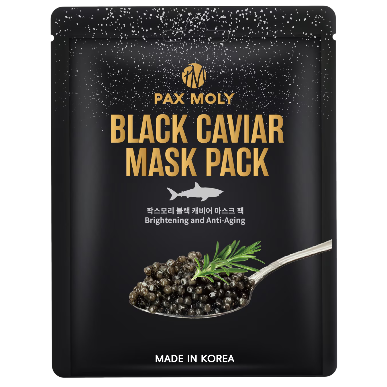 PaxMoly, Black Caviar, Brightening, Hydrating & Anti-Aging, Sheet Mask, Face, 25 ml