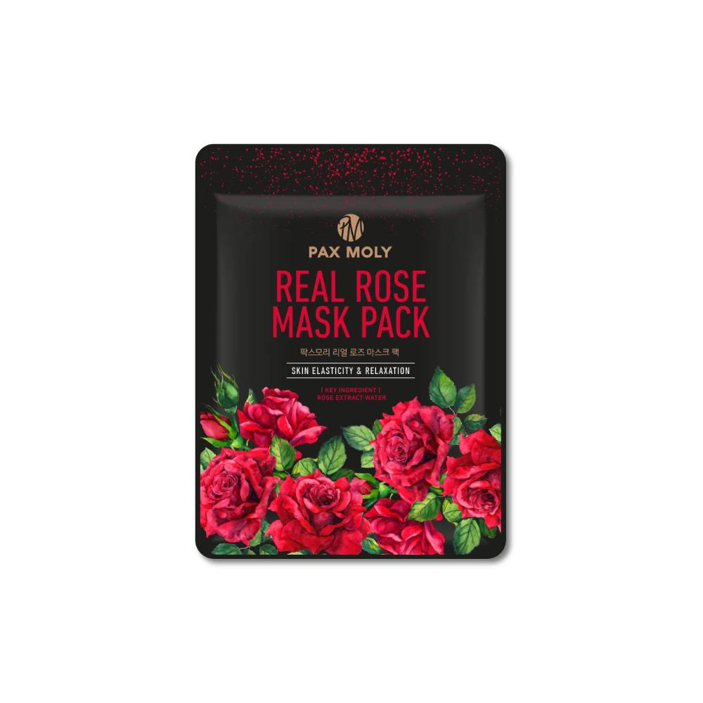 PaxMoly, Real Rose, Hydrating & Soothing, Sheet Mask, Face, Day & Night, 25 ml