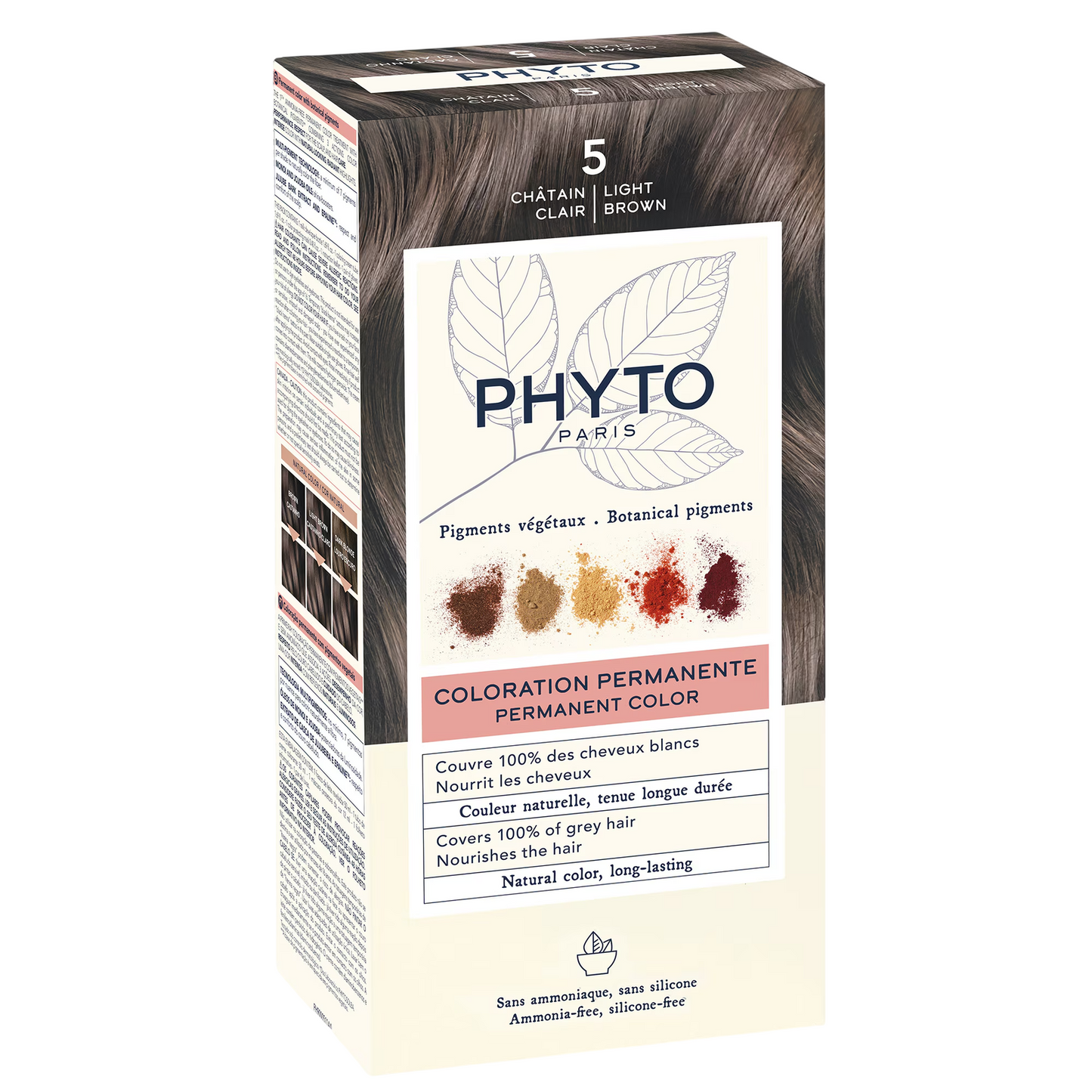 Phyto, Color, Permanent Hair Dye, 5 Light Chestnut, 50 ml